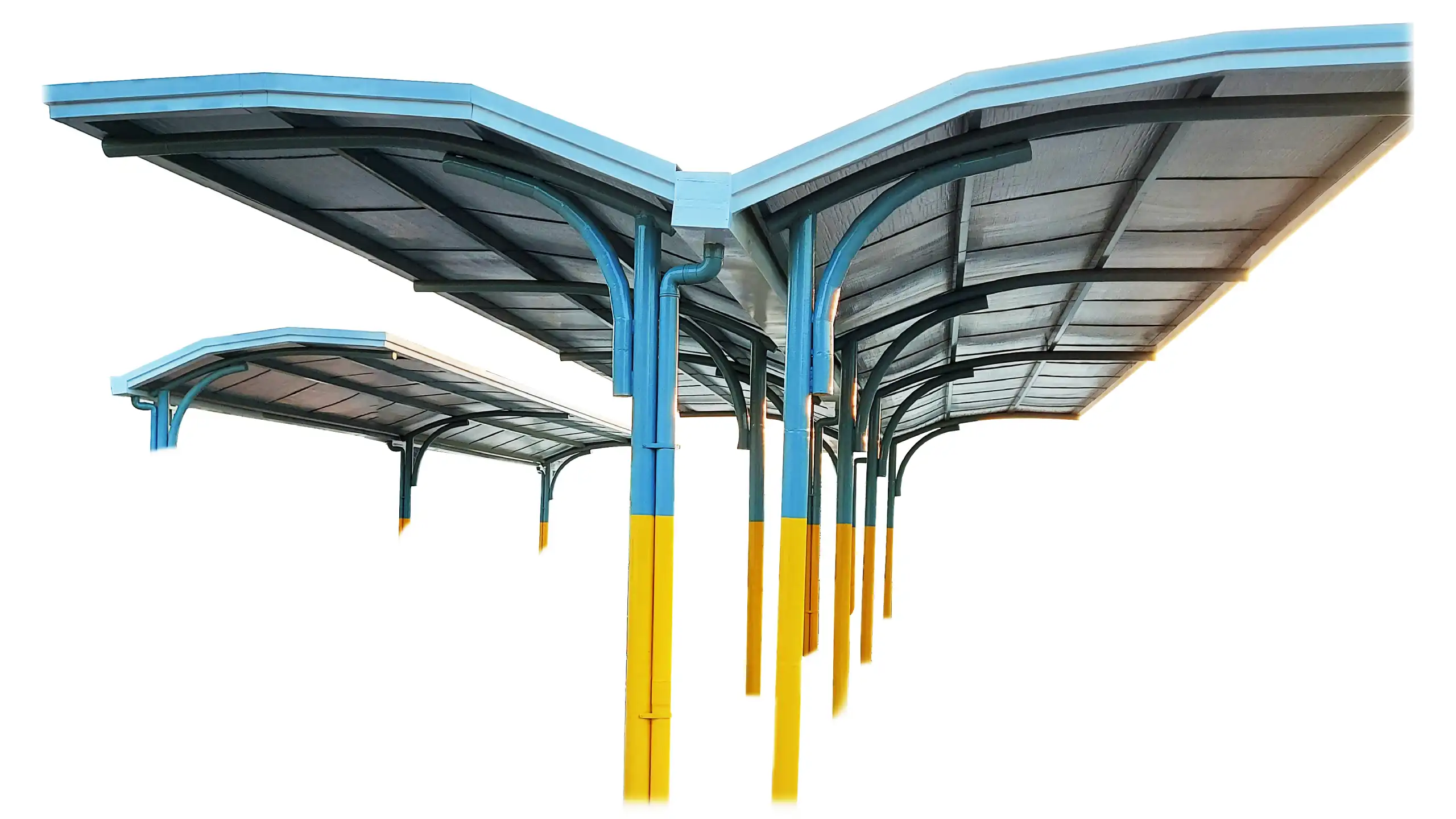 High-resolution industrial canopy for protective overhead coverage in outdoor areas.